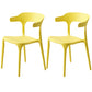 Home Stackable Contemporary Arm Chair Open Back Plastic Dining Room Chair Yellow 2 Piece Set Clearhalo ' kitchen&dining_furn' 'Dining Chairs' 'Dining Tables & Seating' 'dining_chair' 'furn' 'furn_dining_chair' 'Furniture' 'furniture_dining_chair' 'Kitchen & Dining Furniture' 'kitchen' 3740809