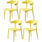 Home Stackable Contemporary Arm Chair Open Back Plastic Dining Room Chair Yellow 4 Piece Set Clearhalo ' kitchen&dining_furn' 'Dining Chairs' 'Dining Tables & Seating' 'dining_chair' 'furn' 'furn_dining_chair' 'Furniture' 'furniture_dining_chair' 'Kitchen & Dining Furniture' 'kitchen' 3740810