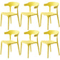 Home Stackable Contemporary Arm Chair Open Back Plastic Dining Room Chair Yellow 6 Piece Set Clearhalo ' kitchen&dining_furn' 'Dining Chairs' 'Dining Tables & Seating' 'dining_chair' 'furn' 'furn_dining_chair' 'Furniture' 'furniture_dining_chair' 'Kitchen & Dining Furniture' 'kitchen' 3740811