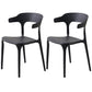 Home Stackable Contemporary Arm Chair Open Back Plastic Dining Room Chair Black 2 Piece Set Clearhalo ' kitchen&dining_furn' 'Dining Chairs' 'Dining Tables & Seating' 'dining_chair' 'furn' 'furn_dining_chair' 'Furniture' 'furniture_dining_chair' 'Kitchen & Dining Furniture' 'kitchen' 3740812