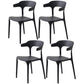 Home Stackable Contemporary Arm Chair Open Back Plastic Dining Room Chair Black 4 Piece Set Clearhalo ' kitchen&dining_furn' 'Dining Chairs' 'Dining Tables & Seating' 'dining_chair' 'furn' 'furn_dining_chair' 'Furniture' 'furniture_dining_chair' 'Kitchen & Dining Furniture' 'kitchen' 3740813