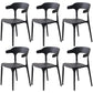 Home Stackable Contemporary Arm Chair Open Back Plastic Dining Room Chair Black 6 Piece Set Clearhalo ' kitchen&dining_furn' 'Dining Chairs' 'Dining Tables & Seating' 'dining_chair' 'furn' 'furn_dining_chair' 'Furniture' 'furniture_dining_chair' 'Kitchen & Dining Furniture' 'kitchen' 3740814