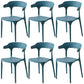 Home Stackable Contemporary Arm Chair Open Back Plastic Dining Room Chair Blue 6 Piece Set Clearhalo ' kitchen&dining_furn' 'Dining Chairs' 'Dining Tables & Seating' 'dining_chair' 'furn' 'furn_dining_chair' 'Furniture' 'furniture_dining_chair' 'Kitchen & Dining Furniture' 'kitchen' 3740817
