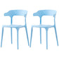 Home Stackable Contemporary Arm Chair Open Back Plastic Dining Room Chair Sky Blue 2 Piece Set Clearhalo ' kitchen&dining_furn' 'Dining Chairs' 'Dining Tables & Seating' 'dining_chair' 'furn' 'furn_dining_chair' 'Furniture' 'furniture_dining_chair' 'Kitchen & Dining Furniture' 'kitchen' 3740818