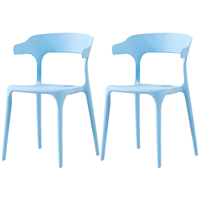 Home Stackable Contemporary Arm Chair Open Back Plastic Dining Room Chair Sky Blue 2 Piece Set Clearhalo ' kitchen&dining_furn' 'Dining Chairs' 'Dining Tables & Seating' 'dining_chair' 'furn' 'furn_dining_chair' 'Furniture' 'furniture_dining_chair' 'Kitchen & Dining Furniture' 'kitchen' 3740818
