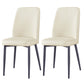 Scandinavian Home Side Chair Upholstered Solid Back Metal Dining Room Chair Off-White 2 Piece Set Black Clearhalo ' kitchen&dining_furn' 'Dining Chairs' 'Dining Tables & Seating' 'dining_chair' 'furn' 'furn_dining_chair' 'Furniture' 'furniture_dining_chair' 'Kitchen & Dining Furniture' 'kitchen' 3740826