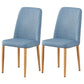 Scandinavian Home Side Chair Upholstered Solid Back Metal Dining Room Chair Blue 2 Piece Set Natural Wood Clearhalo ' kitchen&dining_furn' 'Dining Chairs' 'Dining Tables & Seating' 'dining_chair' 'furn' 'furn_dining_chair' 'Furniture' 'furniture_dining_chair' 'Kitchen & Dining Furniture' 'kitchen' 3740829