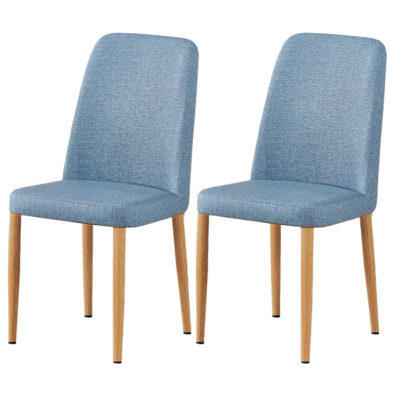 Scandinavian Home Side Chair Upholstered Solid Back Metal Dining Room Chair Blue 2 Piece Set Natural Wood Clearhalo ' kitchen&dining_furn' 'Dining Chairs' 'Dining Tables & Seating' 'dining_chair' 'furn' 'furn_dining_chair' 'Furniture' 'furniture_dining_chair' 'Kitchen & Dining Furniture' 'kitchen' 3740829