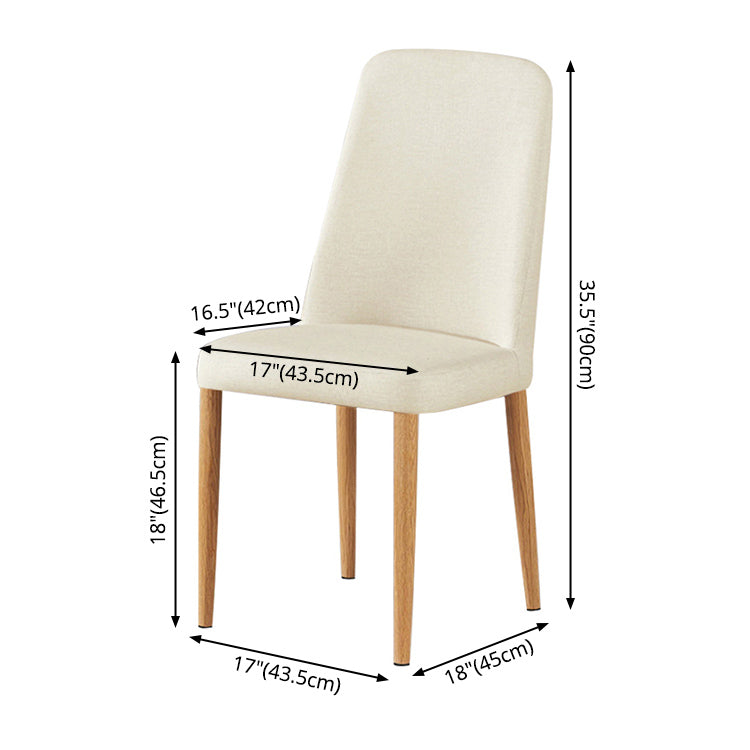 Scandinavian Home Side Chair Upholstered Solid Back Metal Dining Room Chair Clearhalo ' kitchen&dining_furn' 'Dining Chairs' 'Dining Tables & Seating' 'dining_chair' 'furn' 'furn_dining_chair' 'Furniture' 'furniture_dining_chair' 'Kitchen & Dining Furniture' 'kitchen' 3740839