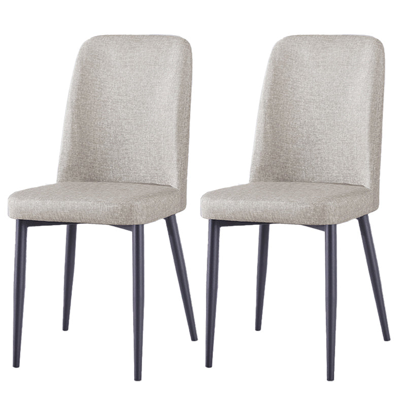 Scandinavian Home Side Chair Upholstered Solid Back Metal Dining Room Chair Grey 2 Piece Set Black Clearhalo ' kitchen&dining_furn' 'Dining Chairs' 'Dining Tables & Seating' 'dining_chair' 'furn' 'furn_dining_chair' 'Furniture' 'furniture_dining_chair' 'Kitchen & Dining Furniture' 'kitchen' 3740843