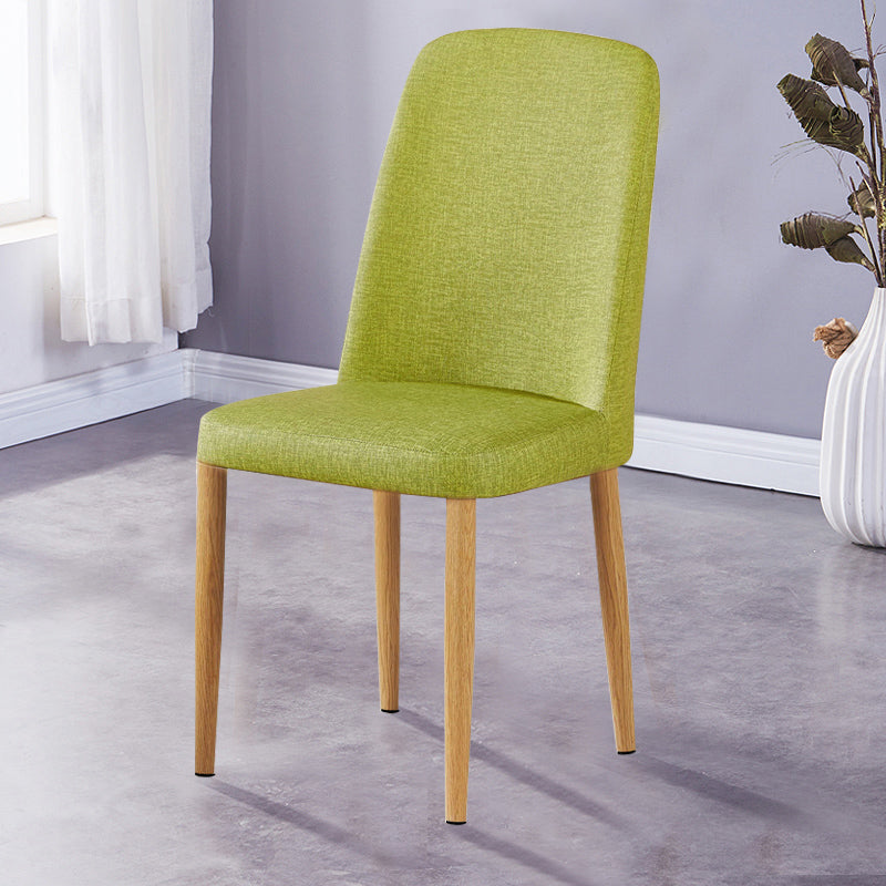 Scandinavian Home Side Chair Upholstered Solid Back Metal Dining Room Chair Green 1 Piece Natural Wood Clearhalo ' kitchen&dining_furn' 'Dining Chairs' 'Dining Tables & Seating' 'dining_chair' 'furn' 'furn_dining_chair' 'Furniture' 'furniture_dining_chair' 'Kitchen & Dining Furniture' 'kitchen' 3740845