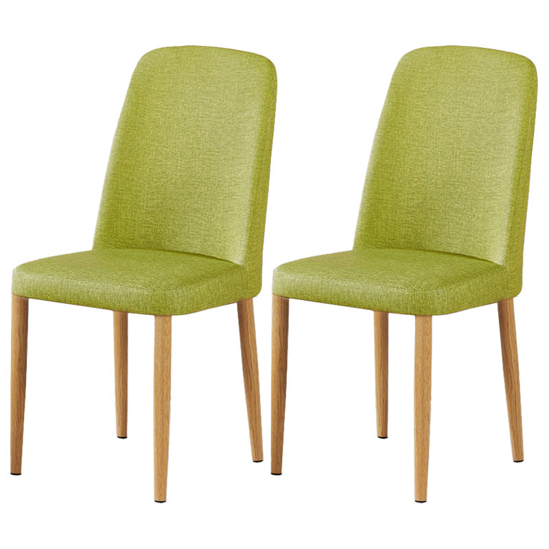 Scandinavian Home Side Chair Upholstered Solid Back Metal Dining Room Chair Green 2 Piece Set Natural Wood Clearhalo ' kitchen&dining_furn' 'Dining Chairs' 'Dining Tables & Seating' 'dining_chair' 'furn' 'furn_dining_chair' 'Furniture' 'furniture_dining_chair' 'Kitchen & Dining Furniture' 'kitchen' 3740846