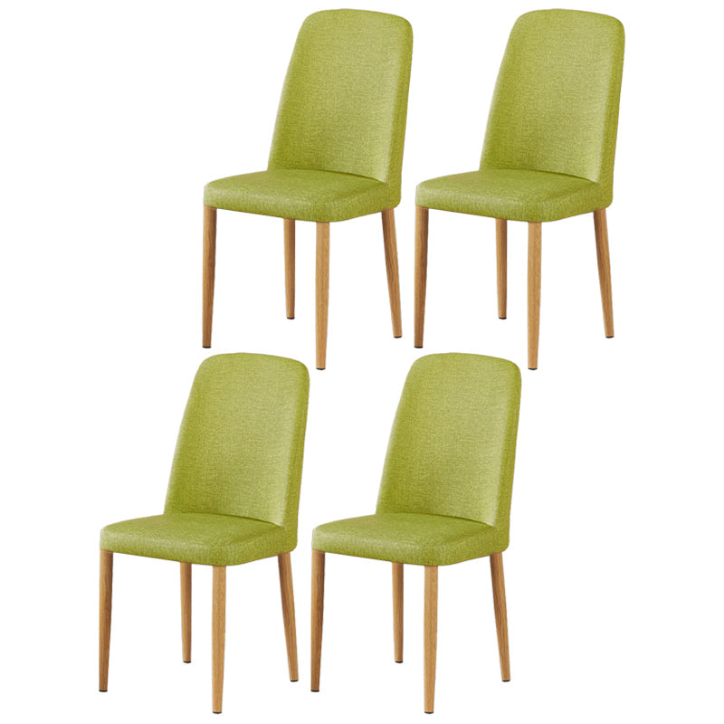 Scandinavian Home Side Chair Upholstered Solid Back Metal Dining Room Chair Green 4 Piece Set Natural Wood Clearhalo ' kitchen&dining_furn' 'Dining Chairs' 'Dining Tables & Seating' 'dining_chair' 'furn' 'furn_dining_chair' 'Furniture' 'furniture_dining_chair' 'Kitchen & Dining Furniture' 'kitchen' 3740847