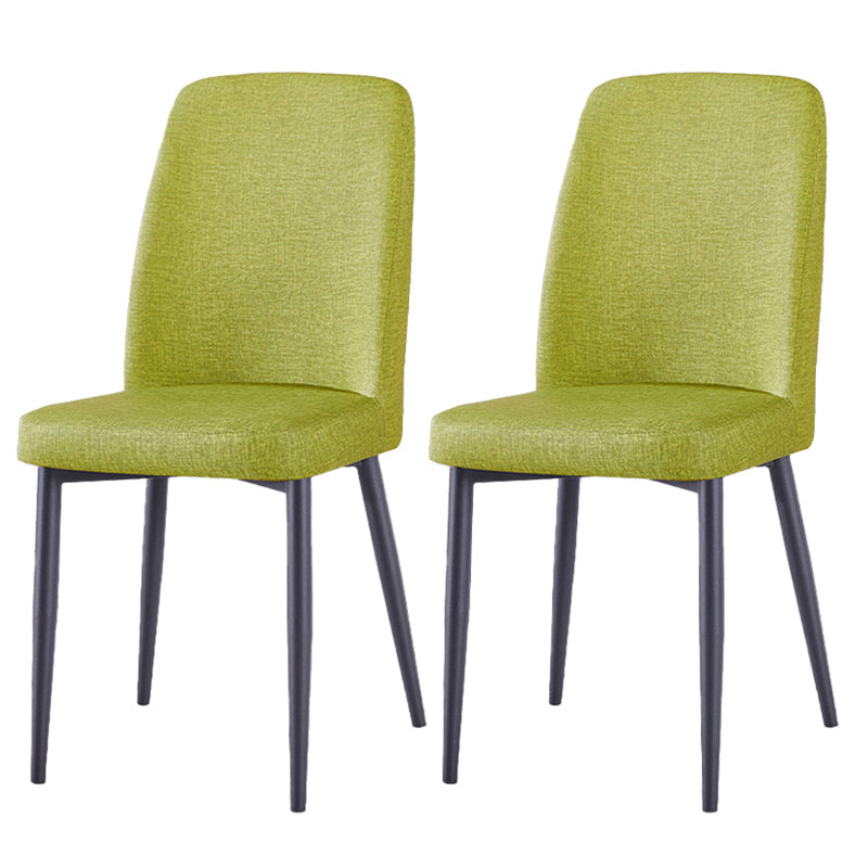 Scandinavian Home Side Chair Upholstered Solid Back Metal Dining Room Chair Green 2 Piece Set Black Clearhalo ' kitchen&dining_furn' 'Dining Chairs' 'Dining Tables & Seating' 'dining_chair' 'furn' 'furn_dining_chair' 'Furniture' 'furniture_dining_chair' 'Kitchen & Dining Furniture' 'kitchen' 3740849
