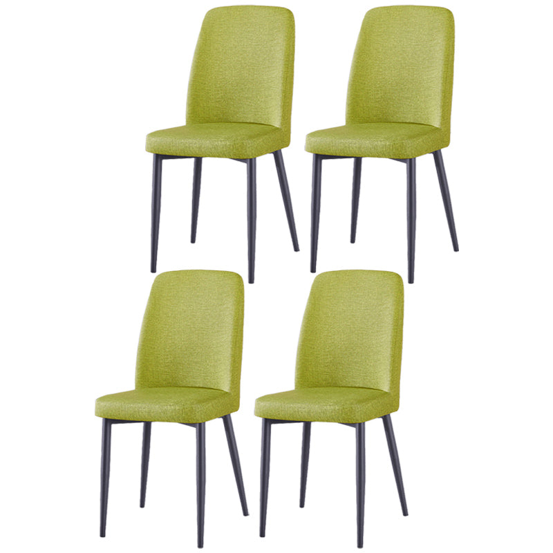 Scandinavian Home Side Chair Upholstered Solid Back Metal Dining Room Chair Green 4 Piece Set Black Clearhalo ' kitchen&dining_furn' 'Dining Chairs' 'Dining Tables & Seating' 'dining_chair' 'furn' 'furn_dining_chair' 'Furniture' 'furniture_dining_chair' 'Kitchen & Dining Furniture' 'kitchen' 3740850