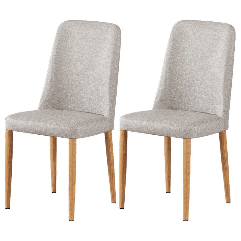 Scandinavian Home Side Chair Upholstered Solid Back Metal Dining Room Chair Grey 2 Piece Set Natural Wood Clearhalo ' kitchen&dining_furn' 'Dining Chairs' 'Dining Tables & Seating' 'dining_chair' 'furn' 'furn_dining_chair' 'Furniture' 'furniture_dining_chair' 'Kitchen & Dining Furniture' 'kitchen' 3740855