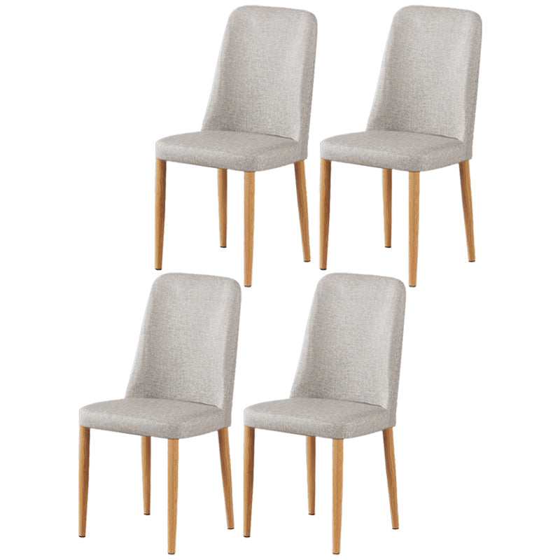 Scandinavian Home Side Chair Upholstered Solid Back Metal Dining Room Chair Grey 4 Piece Set Natural Wood Clearhalo ' kitchen&dining_furn' 'Dining Chairs' 'Dining Tables & Seating' 'dining_chair' 'furn' 'furn_dining_chair' 'Furniture' 'furniture_dining_chair' 'Kitchen & Dining Furniture' 'kitchen' 3740856