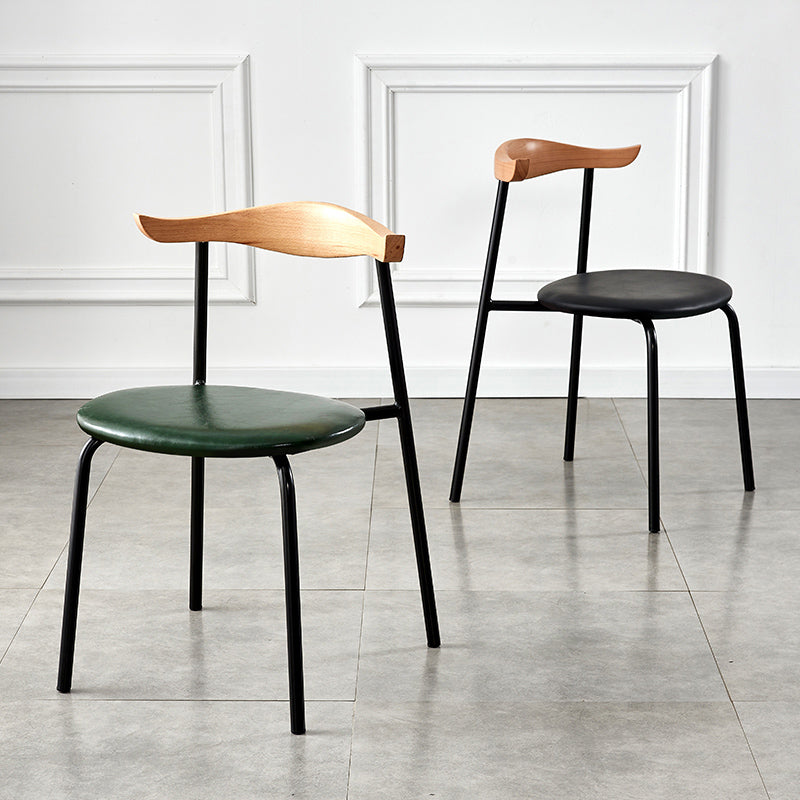 Contemporary Metal Dining Room Chairs Armless Open Back Dining Side Chair for Home Use Clearhalo ' kitchen&dining_furn' 'Dining Chairs' 'Dining Tables & Seating' 'dining_chair' 'furn' 'furn_dining_chair' 'Furniture' 'furniture_dining_chair' 'Kitchen & Dining Furniture' 'kitchen' 3740857