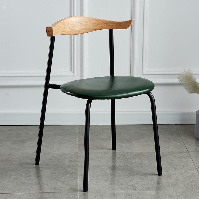 Contemporary Metal Dining Room Chairs Armless Open Back Dining Side Chair for Home Use Green 1 Piece Clearhalo ' kitchen&dining_furn' 'Dining Chairs' 'Dining Tables & Seating' 'dining_chair' 'furn' 'furn_dining_chair' 'Furniture' 'furniture_dining_chair' 'Kitchen & Dining Furniture' 'kitchen' 3740858