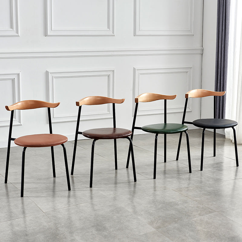 Contemporary Metal Dining Room Chairs Armless Open Back Dining Side Chair for Home Use Clearhalo ' kitchen&dining_furn' 'Dining Chairs' 'Dining Tables & Seating' 'dining_chair' 'furn' 'furn_dining_chair' 'Furniture' 'furniture_dining_chair' 'Kitchen & Dining Furniture' 'kitchen' 3740861