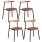 Contemporary Metal Dining Room Chairs Armless Open Back Dining Side Chair for Home Use Yellow-Brown 4 Piece Set Clearhalo ' kitchen&dining_furn' 'Dining Chairs' 'Dining Tables & Seating' 'dining_chair' 'furn' 'furn_dining_chair' 'Furniture' 'furniture_dining_chair' 'Kitchen & Dining Furniture' 'kitchen' 3740867