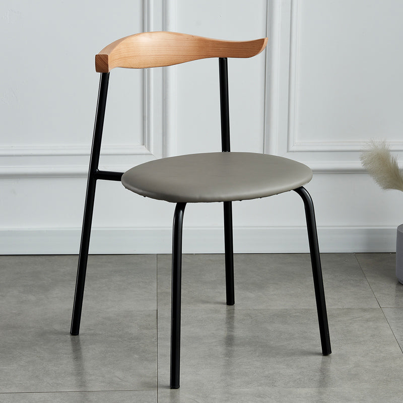 Contemporary Metal Dining Room Chairs Armless Open Back Dining Side Chair for Home Use Grey 1 Piece Clearhalo ' kitchen&dining_furn' 'Dining Chairs' 'Dining Tables & Seating' 'dining_chair' 'furn' 'furn_dining_chair' 'Furniture' 'furniture_dining_chair' 'Kitchen & Dining Furniture' 'kitchen' 3740876