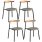 Contemporary Metal Dining Room Chairs Armless Open Back Dining Side Chair for Home Use Grey 4 Piece Set Clearhalo ' kitchen&dining_furn' 'Dining Chairs' 'Dining Tables & Seating' 'dining_chair' 'furn' 'furn_dining_chair' 'Furniture' 'furniture_dining_chair' 'Kitchen & Dining Furniture' 'kitchen' 3740879