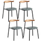 Contemporary Metal Dining Room Chairs Armless Open Back Dining Side Chair for Home Use Dark Gray 4 Piece Set Clearhalo ' kitchen&dining_furn' 'Dining Chairs' 'Dining Tables & Seating' 'dining_chair' 'furn' 'furn_dining_chair' 'Furniture' 'furniture_dining_chair' 'Kitchen & Dining Furniture' 'kitchen' 3740885