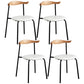 Contemporary Metal Dining Room Chairs Armless Open Back Dining Side Chair for Home Use White 4 Piece Set Clearhalo ' kitchen&dining_furn' 'Dining Chairs' 'Dining Tables & Seating' 'dining_chair' 'furn' 'furn_dining_chair' 'Furniture' 'furniture_dining_chair' 'Kitchen & Dining Furniture' 'kitchen' 3740888