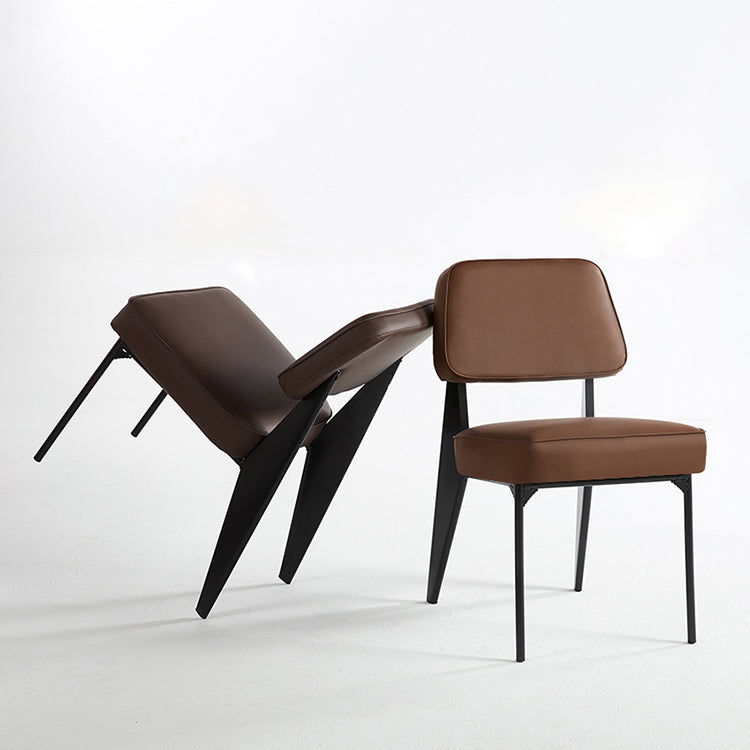 Industrial Armless Dining Chairs Open Back Upholstered Side Chair with Metal Legs Clearhalo ' kitchen&dining_furn' 'Dining Chairs' 'Dining Tables & Seating' 'dining_chair' 'furn' 'furn_dining_chair' 'Furniture' 'furniture_dining_chair' 'Kitchen & Dining Furniture' 'kitchen' 3740895