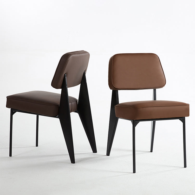 Industrial Armless Dining Chairs Open Back Upholstered Side Chair with Metal Legs Clearhalo ' kitchen&dining_furn' 'Dining Chairs' 'Dining Tables & Seating' 'dining_chair' 'furn' 'furn_dining_chair' 'Furniture' 'furniture_dining_chair' 'Kitchen & Dining Furniture' 'kitchen' 3740897