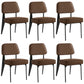 Industrial Armless Dining Chairs Open Back Upholstered Side Chair with Metal Legs Coffee 6 Piece Set Black Clearhalo ' kitchen&dining_furn' 'Dining Chairs' 'Dining Tables & Seating' 'dining_chair' 'furn' 'furn_dining_chair' 'Furniture' 'furniture_dining_chair' 'Kitchen & Dining Furniture' 'kitchen' 3740903