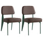 Industrial Armless Dining Chairs Open Back Upholstered Side Chair with Metal Legs Dark Brown 2 Piece Set Green Clearhalo ' kitchen&dining_furn' 'Dining Chairs' 'Dining Tables & Seating' 'dining_chair' 'furn' 'furn_dining_chair' 'Furniture' 'furniture_dining_chair' 'Kitchen & Dining Furniture' 'kitchen' 3740905