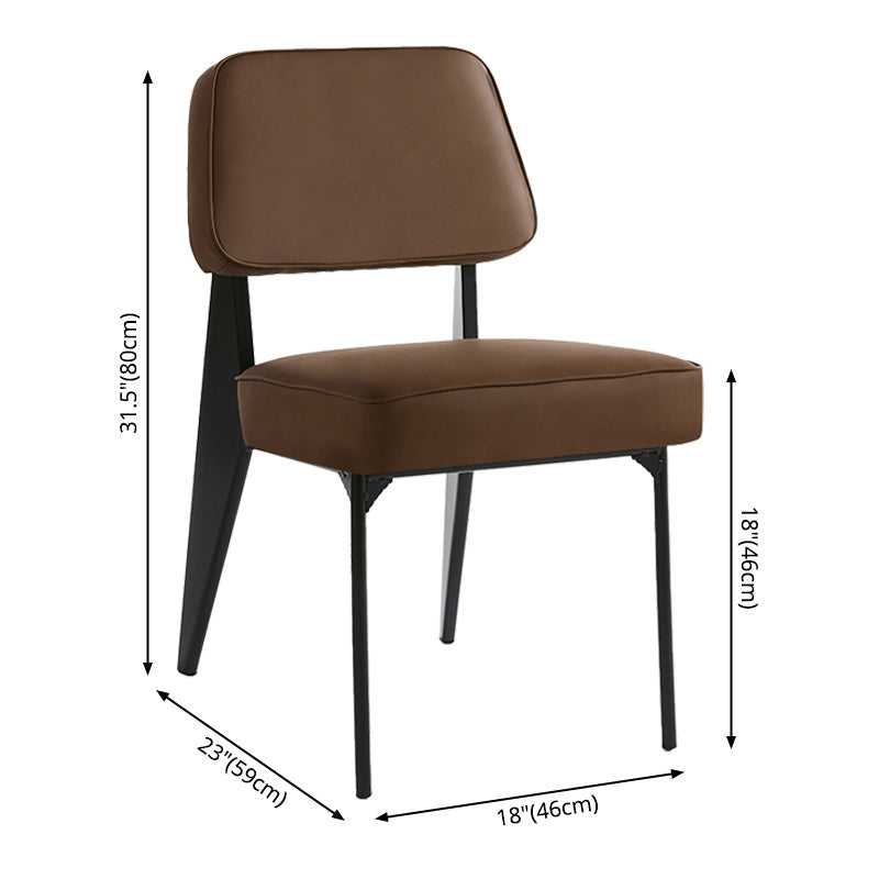 Industrial Armless Dining Chairs Open Back Upholstered Side Chair with Metal Legs Clearhalo ' kitchen&dining_furn' 'Dining Chairs' 'Dining Tables & Seating' 'dining_chair' 'furn' 'furn_dining_chair' 'Furniture' 'furniture_dining_chair' 'Kitchen & Dining Furniture' 'kitchen' 3740907