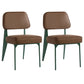 Industrial Armless Dining Chairs Open Back Upholstered Side Chair with Metal Legs Coffee 2 Piece Set Green Clearhalo ' kitchen&dining_furn' 'Dining Chairs' 'Dining Tables & Seating' 'dining_chair' 'furn' 'furn_dining_chair' 'Furniture' 'furniture_dining_chair' 'Kitchen & Dining Furniture' 'kitchen' 3740918