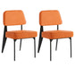 Industrial Armless Dining Chairs Open Back Upholstered Side Chair with Metal Legs Orange 2 Piece Set Black Clearhalo ' kitchen&dining_furn' 'Dining Chairs' 'Dining Tables & Seating' 'dining_chair' 'furn' 'furn_dining_chair' 'Furniture' 'furniture_dining_chair' 'Kitchen & Dining Furniture' 'kitchen' 3740921