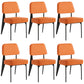 Industrial Armless Dining Chairs Open Back Upholstered Side Chair with Metal Legs Orange 6 Piece Set Black Clearhalo ' kitchen&dining_furn' 'Dining Chairs' 'Dining Tables & Seating' 'dining_chair' 'furn' 'furn_dining_chair' 'Furniture' 'furniture_dining_chair' 'Kitchen & Dining Furniture' 'kitchen' 3740923