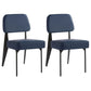 Industrial Armless Dining Chairs Open Back Upholstered Side Chair with Metal Legs Blue 2 Piece Set Black Clearhalo ' kitchen&dining_furn' 'Dining Chairs' 'Dining Tables & Seating' 'dining_chair' 'furn' 'furn_dining_chair' 'Furniture' 'furniture_dining_chair' 'Kitchen & Dining Furniture' 'kitchen' 3740927