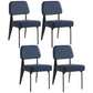 Industrial Armless Dining Chairs Open Back Upholstered Side Chair with Metal Legs Blue 4 Piece Set Black Clearhalo ' kitchen&dining_furn' 'Dining Chairs' 'Dining Tables & Seating' 'dining_chair' 'furn' 'furn_dining_chair' 'Furniture' 'furniture_dining_chair' 'Kitchen & Dining Furniture' 'kitchen' 3740928
