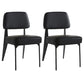 Industrial Armless Dining Chairs Open Back Upholstered Side Chair with Metal Legs Black 2 Piece Set Black Clearhalo ' kitchen&dining_furn' 'Dining Chairs' 'Dining Tables & Seating' 'dining_chair' 'furn' 'furn_dining_chair' 'Furniture' 'furniture_dining_chair' 'Kitchen & Dining Furniture' 'kitchen' 3740930