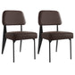 Industrial Armless Dining Chairs Open Back Upholstered Side Chair with Metal Legs Dark Brown 2 Piece Set Black Clearhalo ' kitchen&dining_furn' 'Dining Chairs' 'Dining Tables & Seating' 'dining_chair' 'furn' 'furn_dining_chair' 'Furniture' 'furniture_dining_chair' 'Kitchen & Dining Furniture' 'kitchen' 3740933