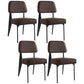 Industrial Armless Dining Chairs Open Back Upholstered Side Chair with Metal Legs Dark Brown 4 Piece Set Black Clearhalo ' kitchen&dining_furn' 'Dining Chairs' 'Dining Tables & Seating' 'dining_chair' 'furn' 'furn_dining_chair' 'Furniture' 'furniture_dining_chair' 'Kitchen & Dining Furniture' 'kitchen' 3740934