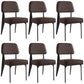Industrial Armless Dining Chairs Open Back Upholstered Side Chair with Metal Legs Dark Brown 6 Piece Set Black Clearhalo ' kitchen&dining_furn' 'Dining Chairs' 'Dining Tables & Seating' 'dining_chair' 'furn' 'furn_dining_chair' 'Furniture' 'furniture_dining_chair' 'Kitchen & Dining Furniture' 'kitchen' 3740935