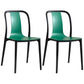 Scandinavian Armless Dining Chairs Plastic Slat Back Side Chairs with Black Legs Green Set of 2 Clearhalo ' kitchen&dining_furn' 'Dining Chairs' 'Dining Tables & Seating' 'dining_chair' 'Furniture' 'furniture_dining_chair' 'Kitchen & Dining Furniture' 'kitchen' 3740938
