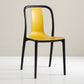 Scandinavian Armless Dining Chairs Plastic Slat Back Side Chairs with Black Legs Yellow 1 Piece Clearhalo ' kitchen&dining_furn' 'Dining Chairs' 'Dining Tables & Seating' 'dining_chair' 'Furniture' 'furniture_dining_chair' 'Kitchen & Dining Furniture' 'kitchen' 3740942