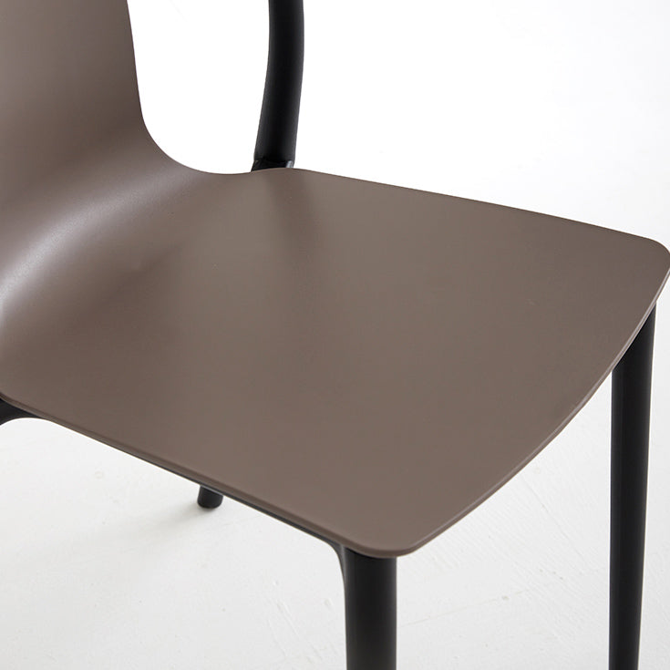 Scandinavian Armless Dining Chairs Plastic Slat Back Side Chairs with Black Legs Clearhalo ' kitchen&dining_furn' 'Dining Chairs' 'Dining Tables & Seating' 'dining_chair' 'Furniture' 'furniture_dining_chair' 'Kitchen & Dining Furniture' 'kitchen' 3740949