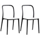 Scandinavian Armless Dining Chairs Plastic Slat Back Side Chairs with Black Legs White Set of 2 Clearhalo ' kitchen&dining_furn' 'Dining Chairs' 'Dining Tables & Seating' 'dining_chair' 'Furniture' 'furniture_dining_chair' 'Kitchen & Dining Furniture' 'kitchen' 3740962
