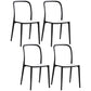 Scandinavian Armless Dining Chairs Plastic Slat Back Side Chairs with Black Legs White Set of 4 Clearhalo ' kitchen&dining_furn' 'Dining Chairs' 'Dining Tables & Seating' 'dining_chair' 'Furniture' 'furniture_dining_chair' 'Kitchen & Dining Furniture' 'kitchen' 3740963