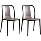 Scandinavian Armless Dining Chairs Plastic Slat Back Side Chairs with Black Legs Grey Set of 2 Clearhalo ' kitchen&dining_furn' 'Dining Chairs' 'Dining Tables & Seating' 'dining_chair' 'Furniture' 'furniture_dining_chair' 'Kitchen & Dining Furniture' 'kitchen' 3740965