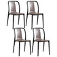 Scandinavian Armless Dining Chairs Plastic Slat Back Side Chairs with Black Legs Grey Set of 4 Clearhalo ' kitchen&dining_furn' 'Dining Chairs' 'Dining Tables & Seating' 'dining_chair' 'Furniture' 'furniture_dining_chair' 'Kitchen & Dining Furniture' 'kitchen' 3740966
